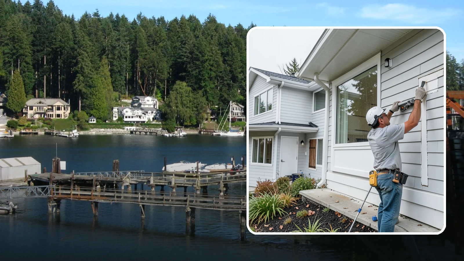 Exterior Caulking in Gig Harbor, Pierce County, WA - Exterior caulking that seals the gaps where wind-driven rain tries to enter your home.