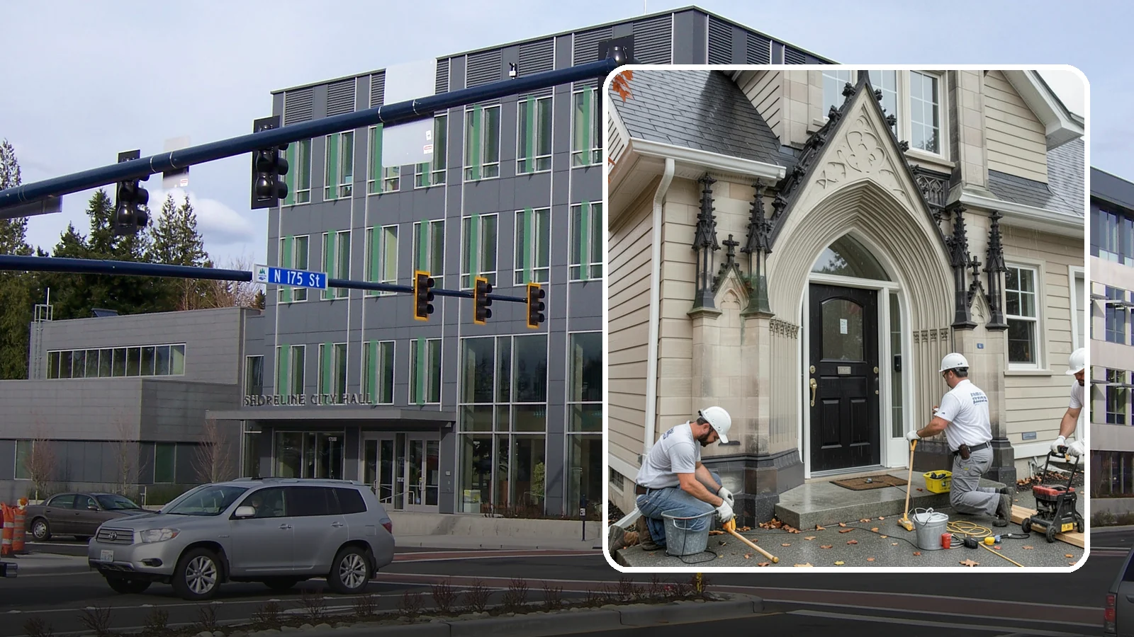 Exterior Door Installation in Shoreline, King County, WA - A new exterior door installed to seal out Western Washington's wind-driven rain while boosting your home's curb appeal and energy...