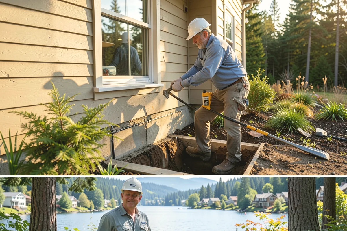 Exterior Foundation Waterproofing in Milton, King County, WA - This is best scheduled in summer or early fall when open trenches stay dry and backfill compacts properly before winter rains.