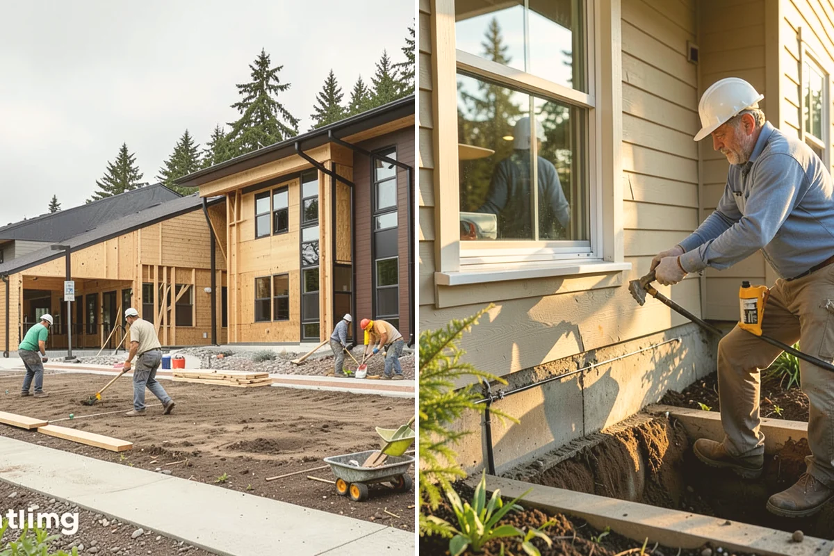 Exterior Foundation Waterproofing in Newcastle, King County, WA - Excavate along the foundation down to the footing