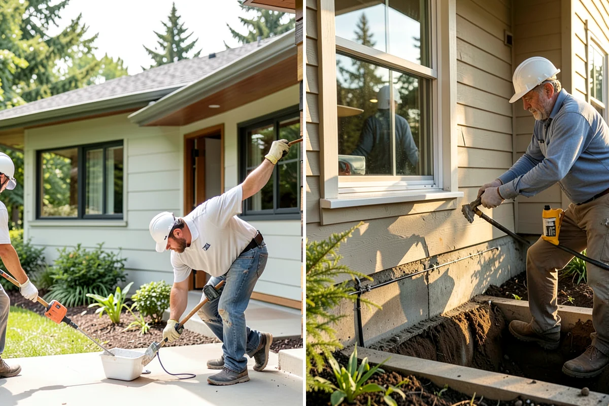 Exterior Foundation Waterproofing in Snoqualmie, King County, WA - Excavate along the foundation down to the footing