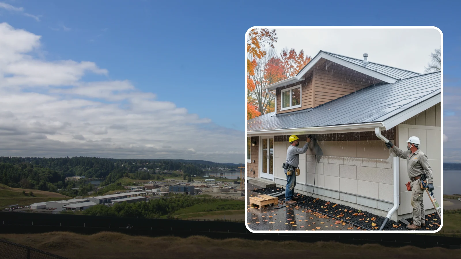Exterior Foundation Waterproofing in University Place, Pierce County, WA - Applying a protective barrier to the outside face of foundation walls so groundwater never enters.