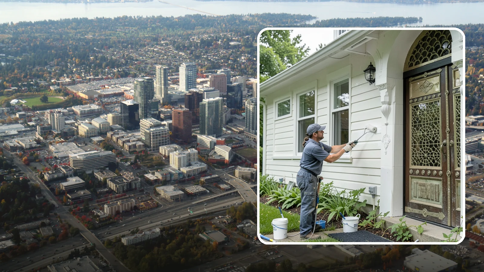 Exterior Painting in Bellevue, King County, WA - Exterior painting protects and renews your home's siding, trim, and eaves against the wet Western Washington climate.