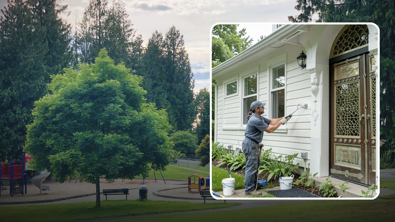Exterior Painting in Bonney Lake, Pierce County, WA - Exterior painting protects and renews your home's siding, trim, and eaves against the wet Western Washington climate.