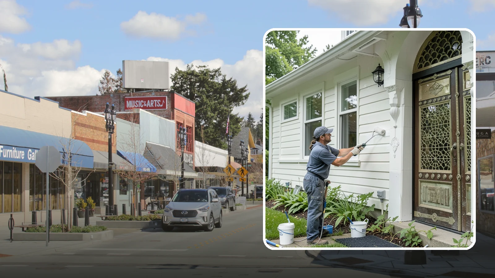 Exterior Painting in Bothell, King County, WA - Exterior painting protects and renews your home's siding, trim, and eaves against the wet Western Washington climate.
