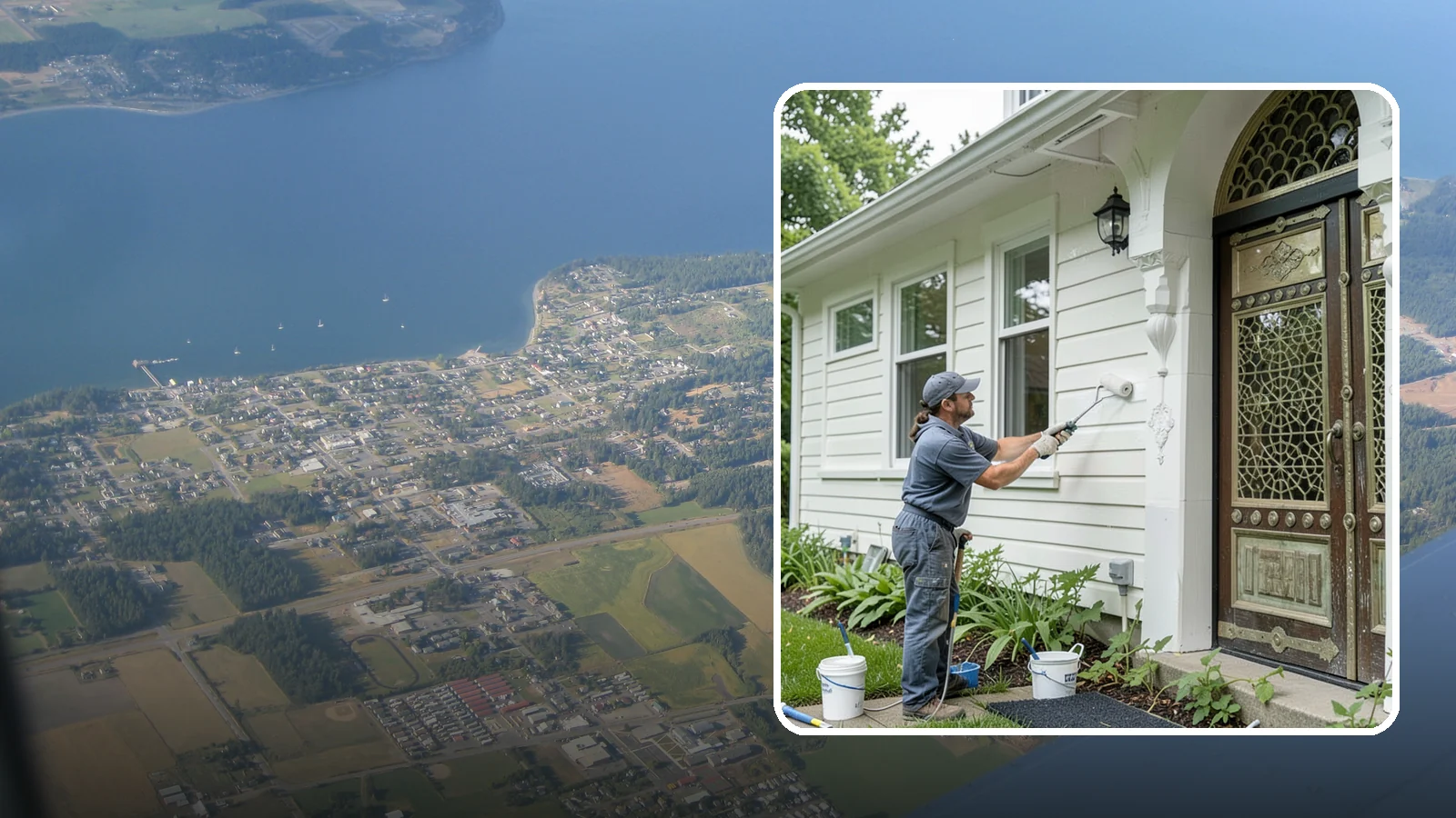 Exterior Painting in Coupeville, Island County, WA - Exterior painting protects and renews your home's siding, trim, and eaves against the wet Western Washington climate.