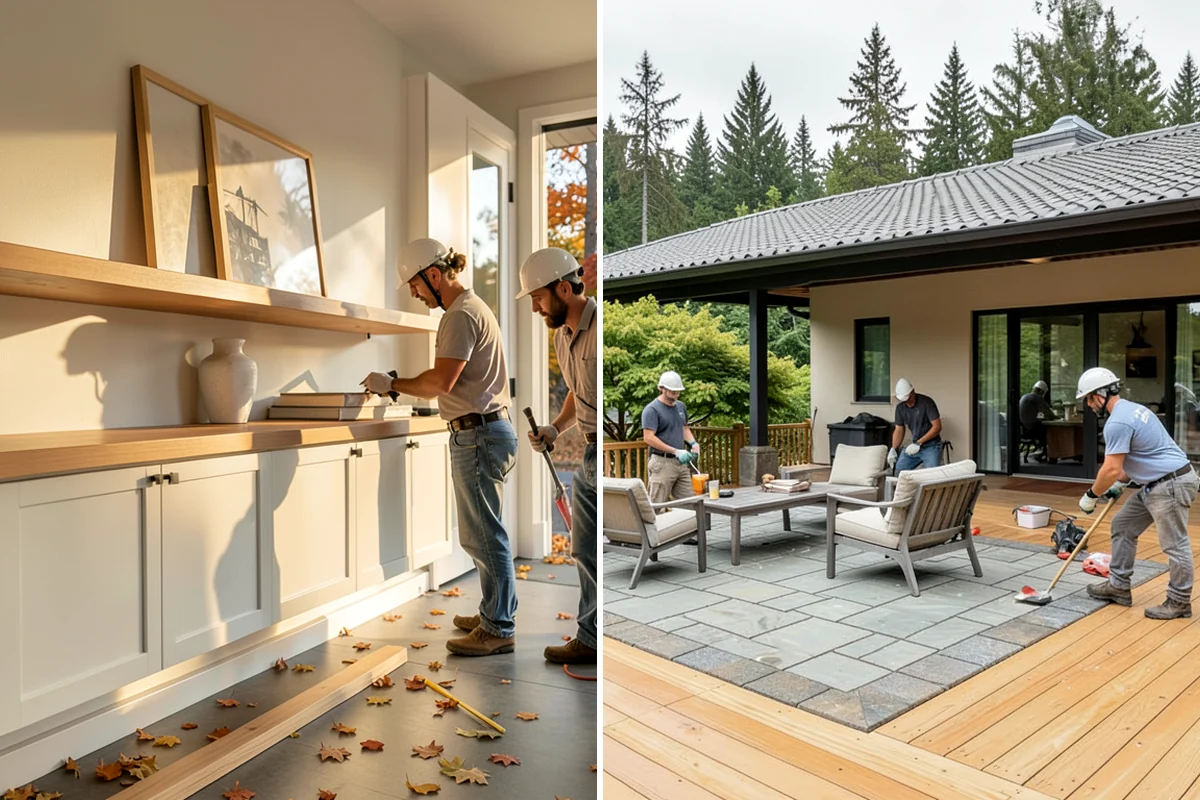 Exterior Painting in DuPont, Pierce County, WA - Pressure wash siding, trim, and soffits to remove dirt, mildew, and chalking