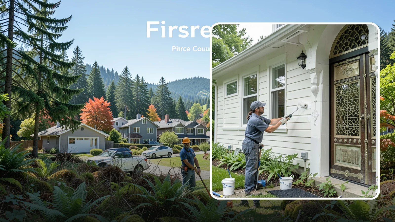 Exterior Painting in Fircrest, Pierce County, WA - Exterior painting protects and renews your home's siding, trim, and eaves against the wet Western Washington climate.