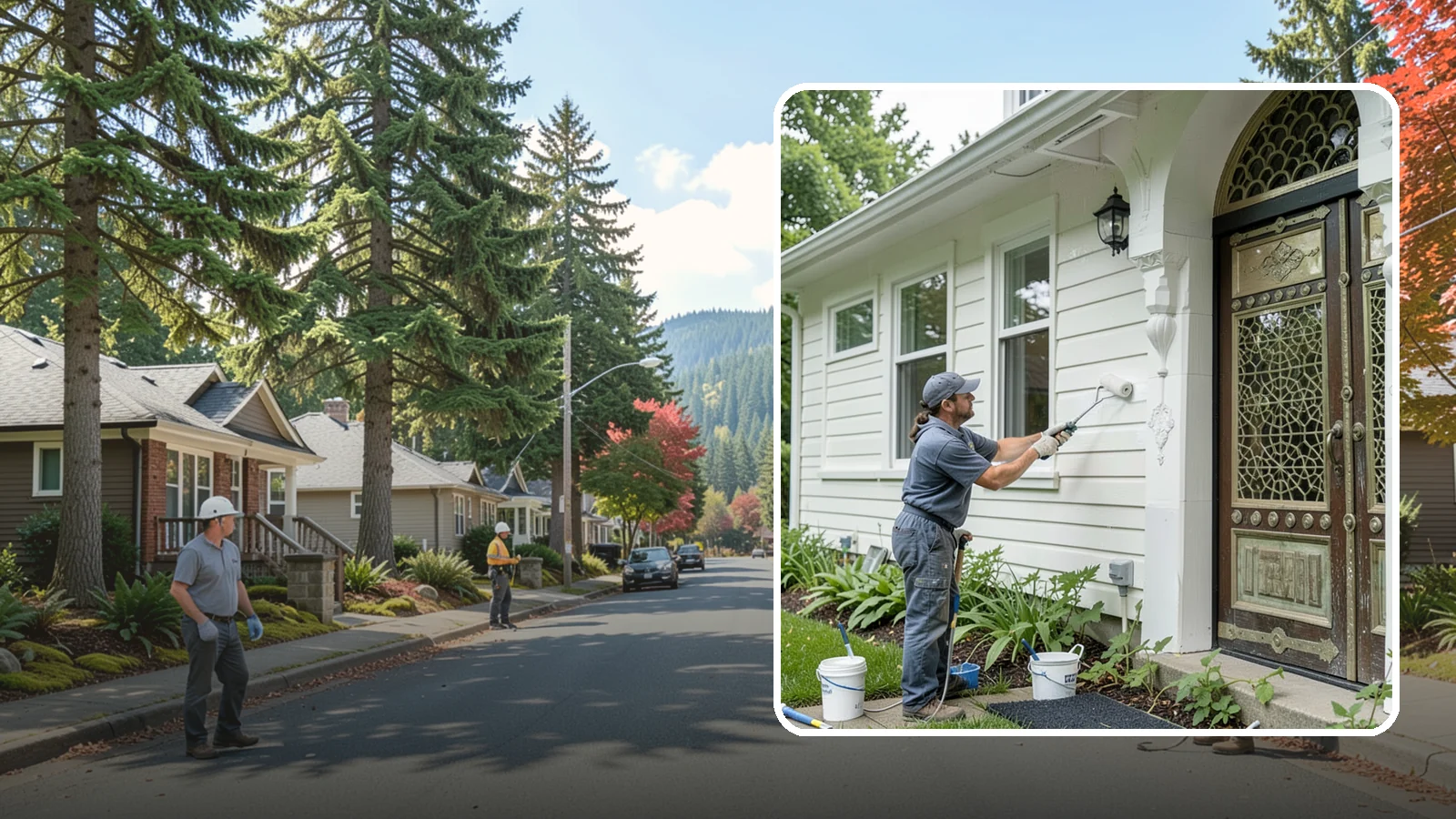 Exterior Painting in Hunts Point, King County, WA - Exterior painting protects and renews your home's siding, trim, and eaves against the wet Western Washington climate.