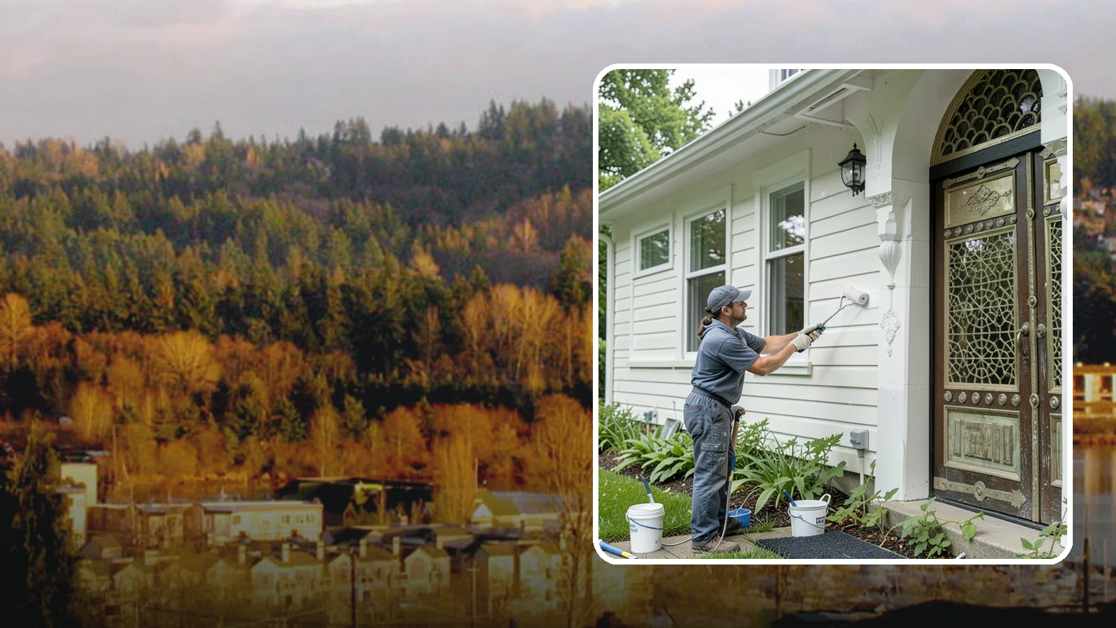 Exterior Painting in Kenmore, King County, WA - Exterior painting protects and renews your home's siding, trim, and eaves against the wet Western Washington climate.