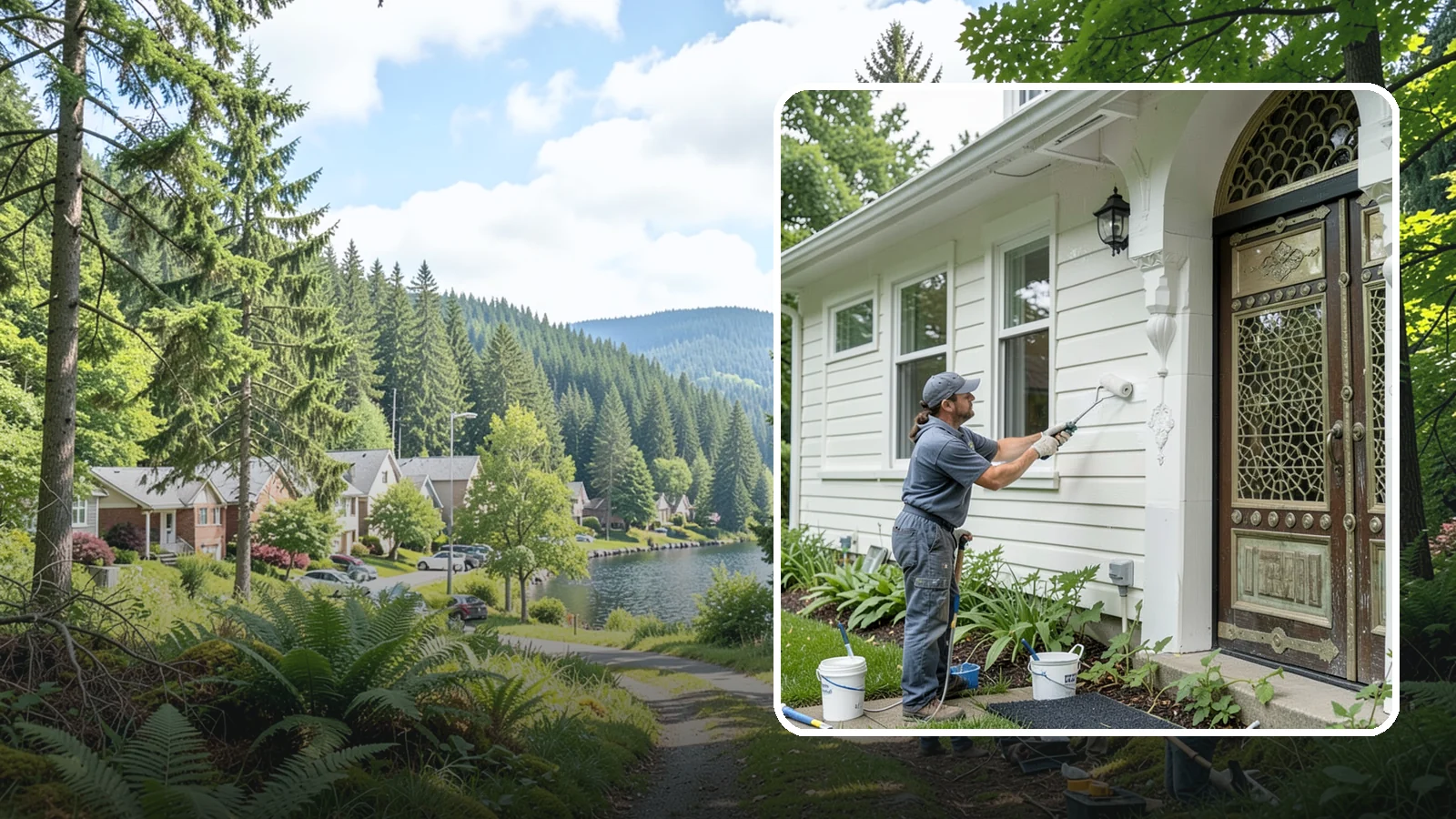 Exterior Painting in Lake Forest Park, King County, WA - Exterior painting protects and renews your home's siding, trim, and eaves against the wet Western Washington climate.