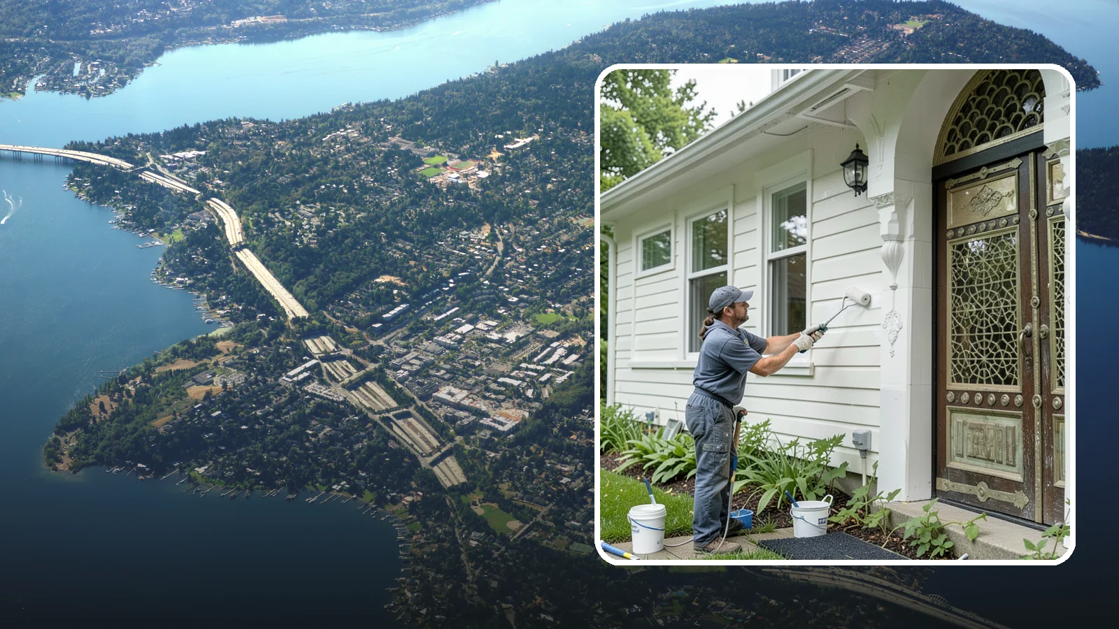 Exterior Painting in Mercer Island, King County, WA - Exterior painting protects and renews your home's siding, trim, and eaves against the wet Western Washington climate.