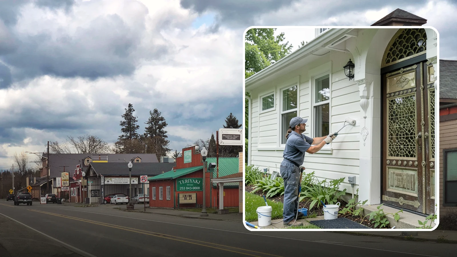 Exterior Painting in Roy, Pierce County, WA - Exterior painting protects and renews your home's siding, trim, and eaves against the wet Western Washington climate.