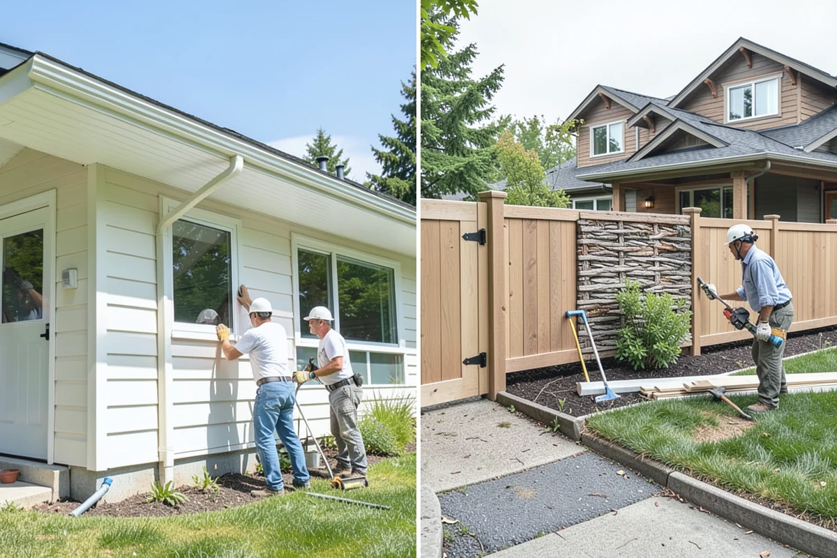 Exterior Painting in Roy, Pierce County, WA - Pressure wash siding, trim, and soffits to remove dirt, mildew, and chalking