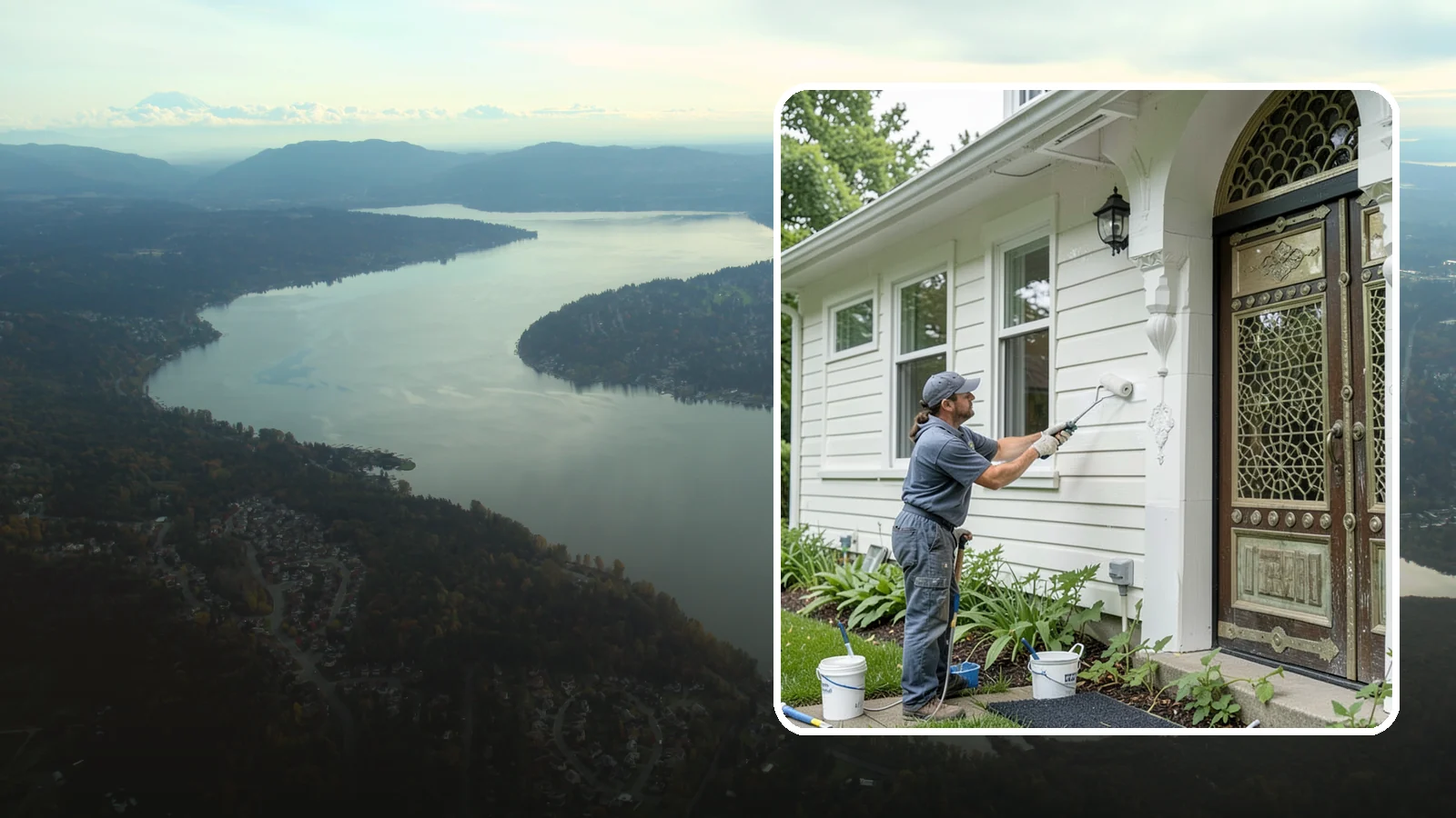 Exterior Painting in Sammamish, King County, WA - Exterior painting protects and renews your home's siding, trim, and eaves against the wet Western Washington climate.