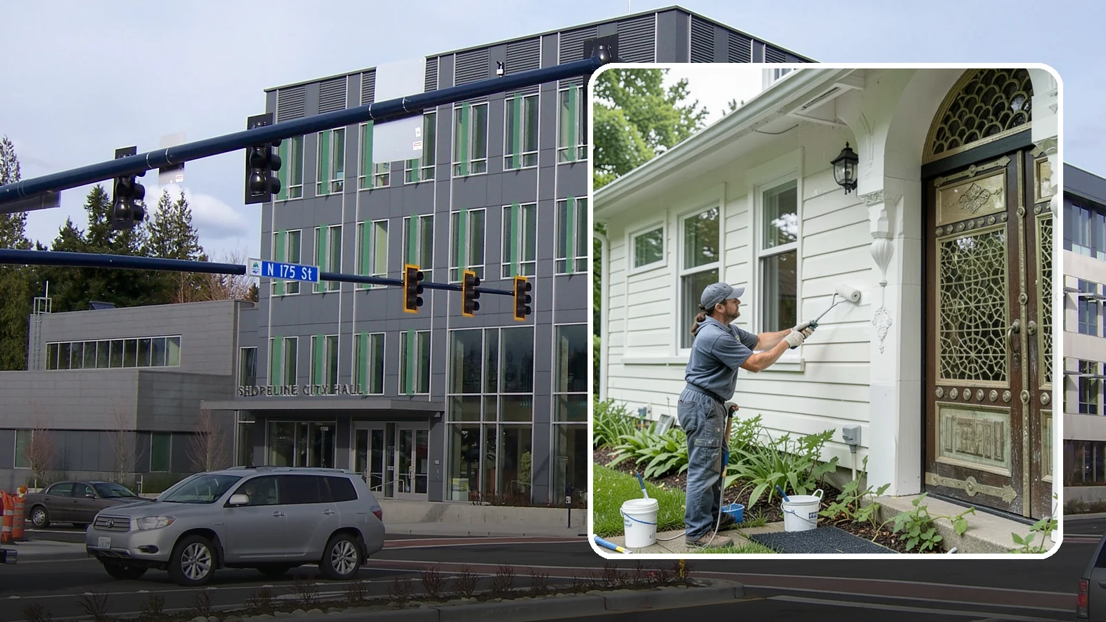 Exterior Painting in Shoreline, King County, WA - Exterior painting protects and renews your home's siding, trim, and eaves against the wet Western Washington climate.