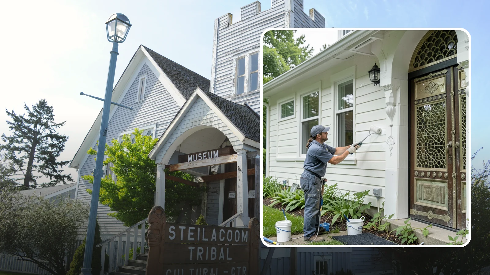 Exterior Painting in Steilacoom, Pierce County, WA - Exterior painting protects and renews your home's siding, trim, and eaves against the wet Western Washington climate.