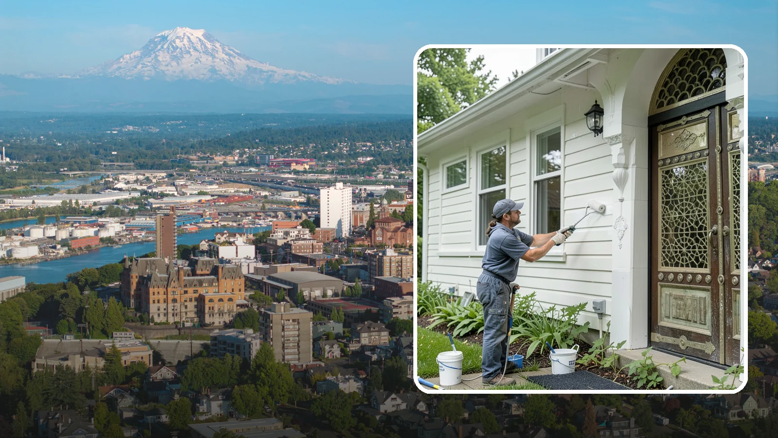 Exterior Painting in Tacoma, Pierce County, WA - Exterior painting protects and renews your home's siding, trim, and eaves against the wet Western Washington climate.