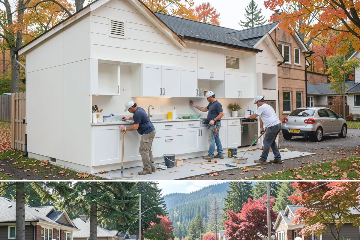 Exterior Trim Installation in Hunts Point, King County, WA - Dry, mild weather from late spring to early fall is ideal for install and finishing.