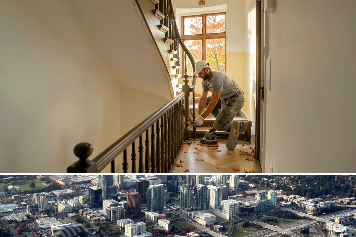 Exterior Trim Painting in Bellevue, King County, WA - Exterior trim painting belongs in the dry season, from late spring to early fall, for proper adhesion and curing.