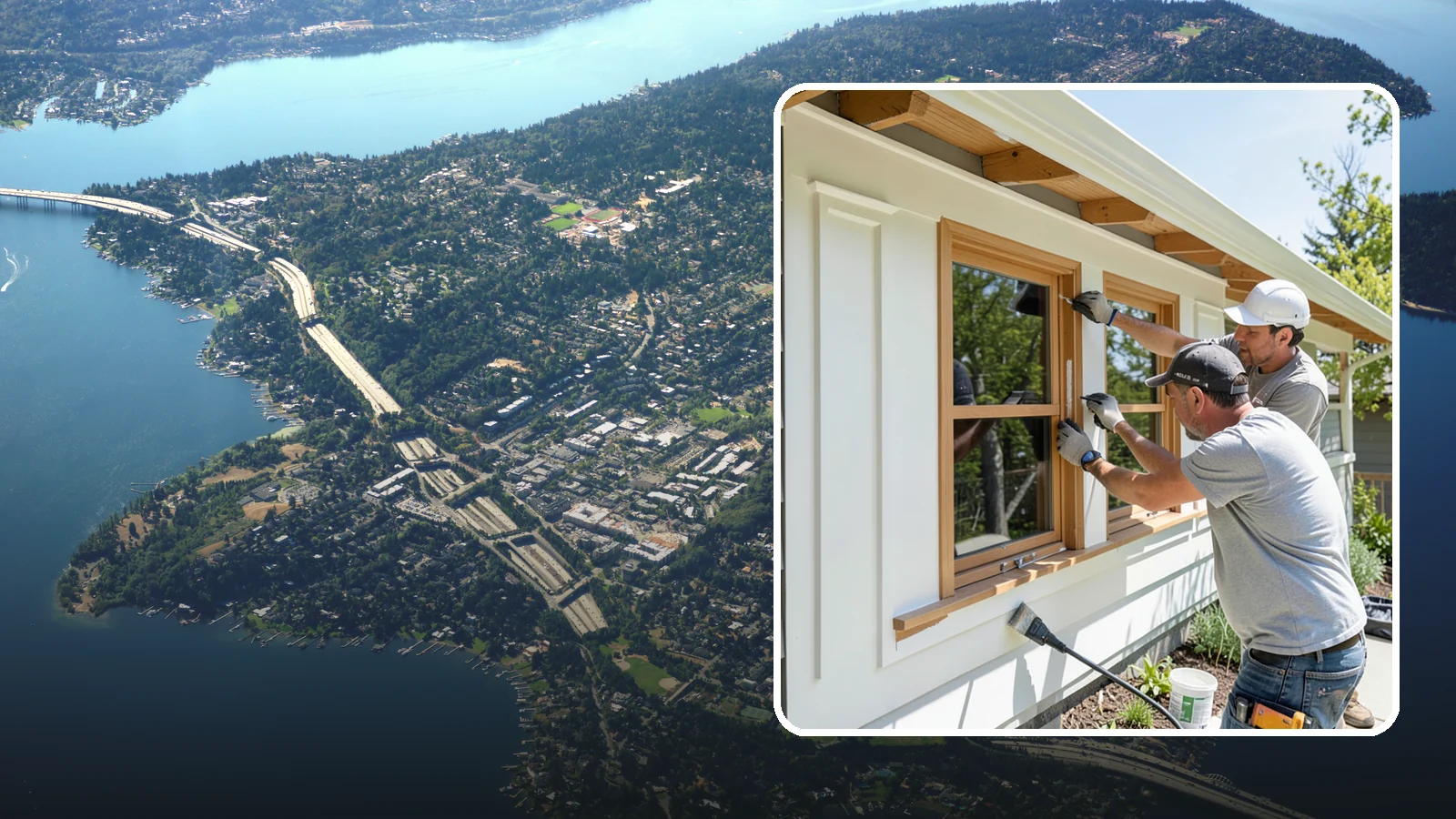 Exterior Trim Painting in Mercer Island, King County, WA - Exterior trim painting renews the fascia, soffits, corners, and window casings that outline your home.