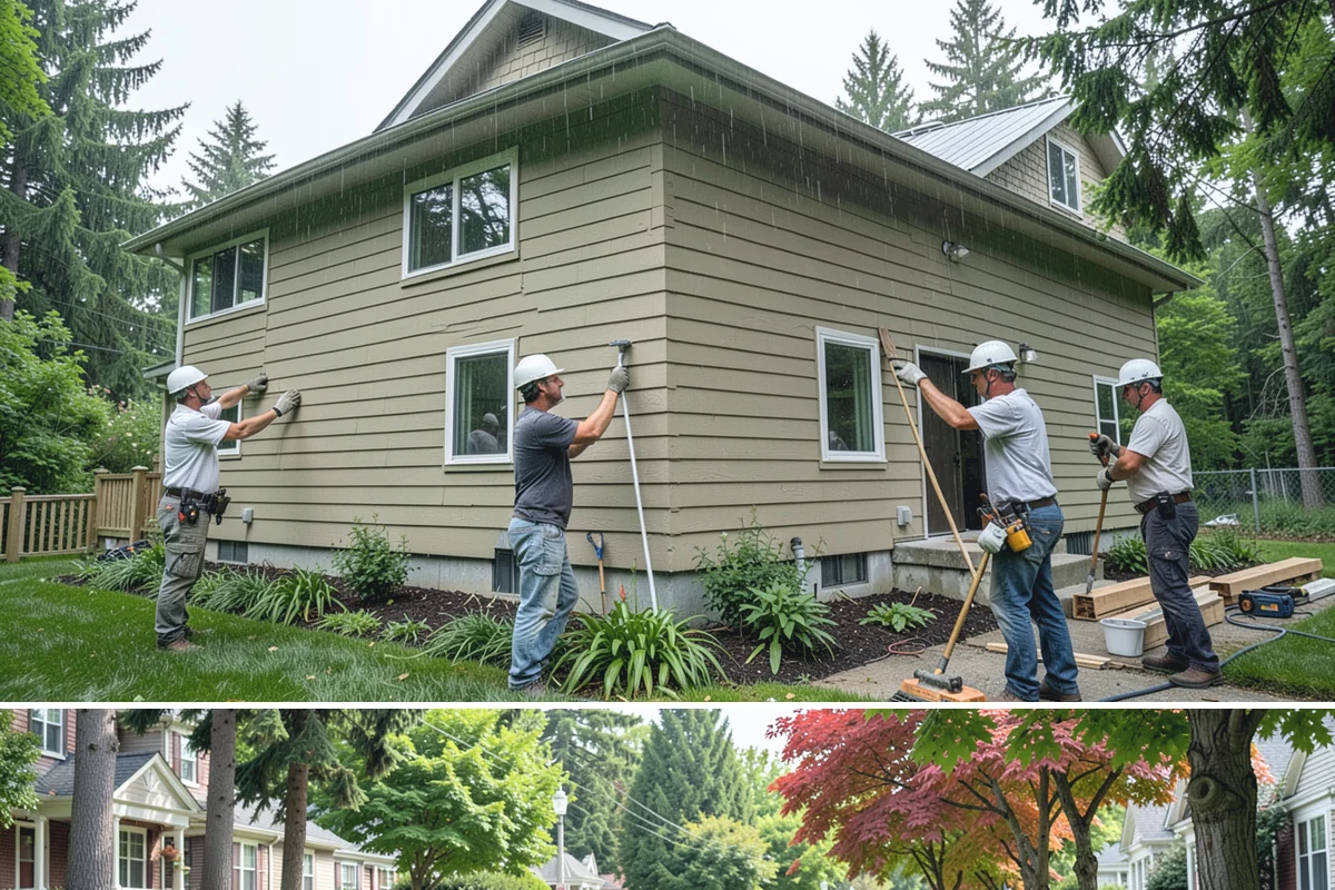 Exterior Trim Repair in Beaux Arts Village, King County, WA - Dry conditions are important so repairs seal and cure properly.