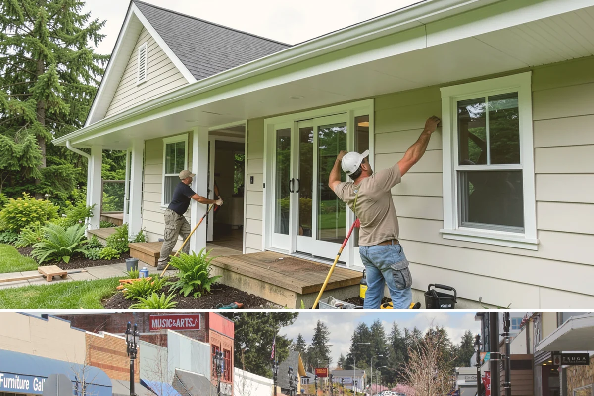 Exterior Trim Repair in Bothell, King County, WA - Dry conditions are important so repairs seal and cure properly.