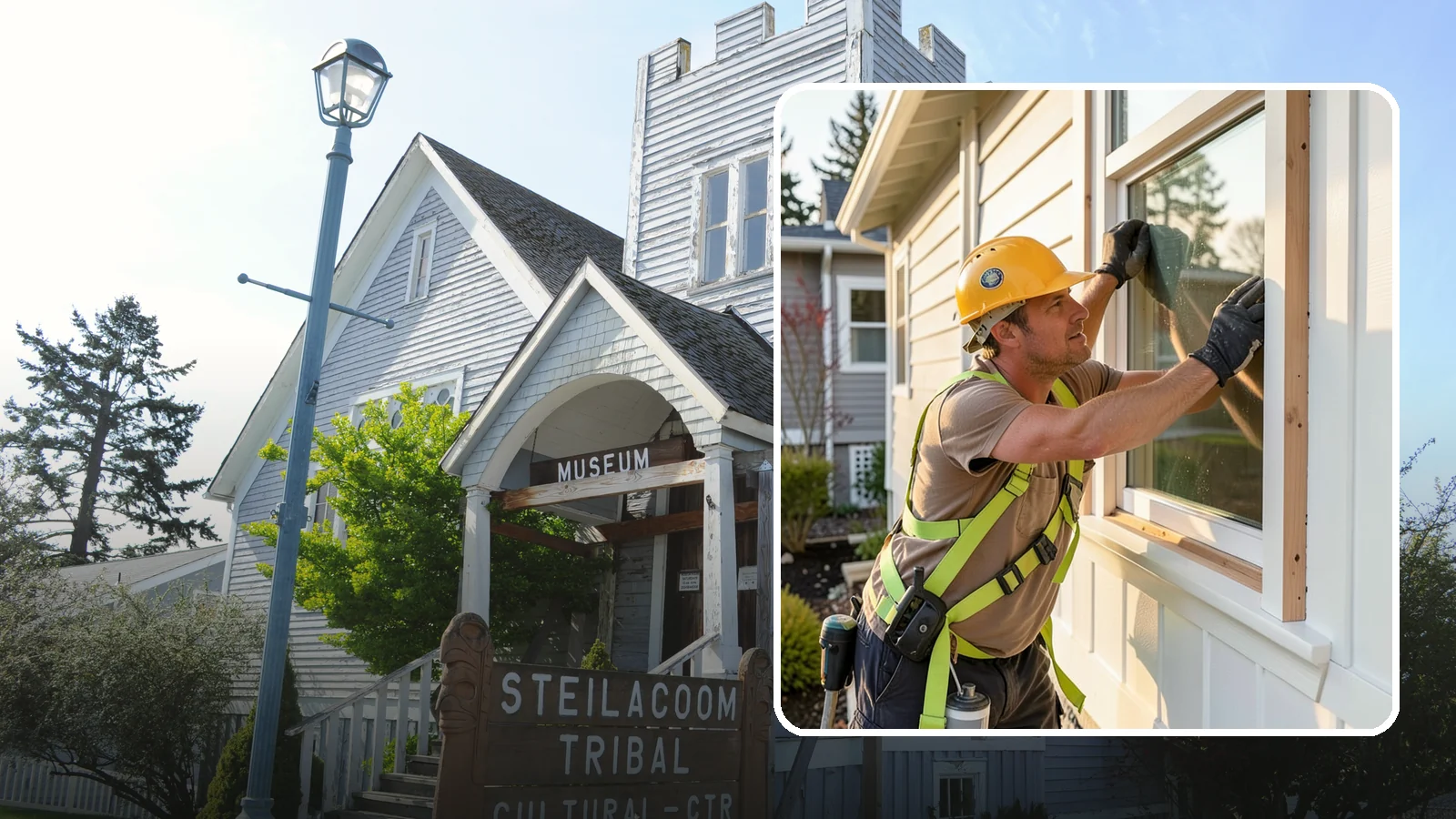 Exterior Trim Repair in Steilacoom, Pierce County, WA - Exterior trim repair that restores weathered molding around windows, doors, and corners.