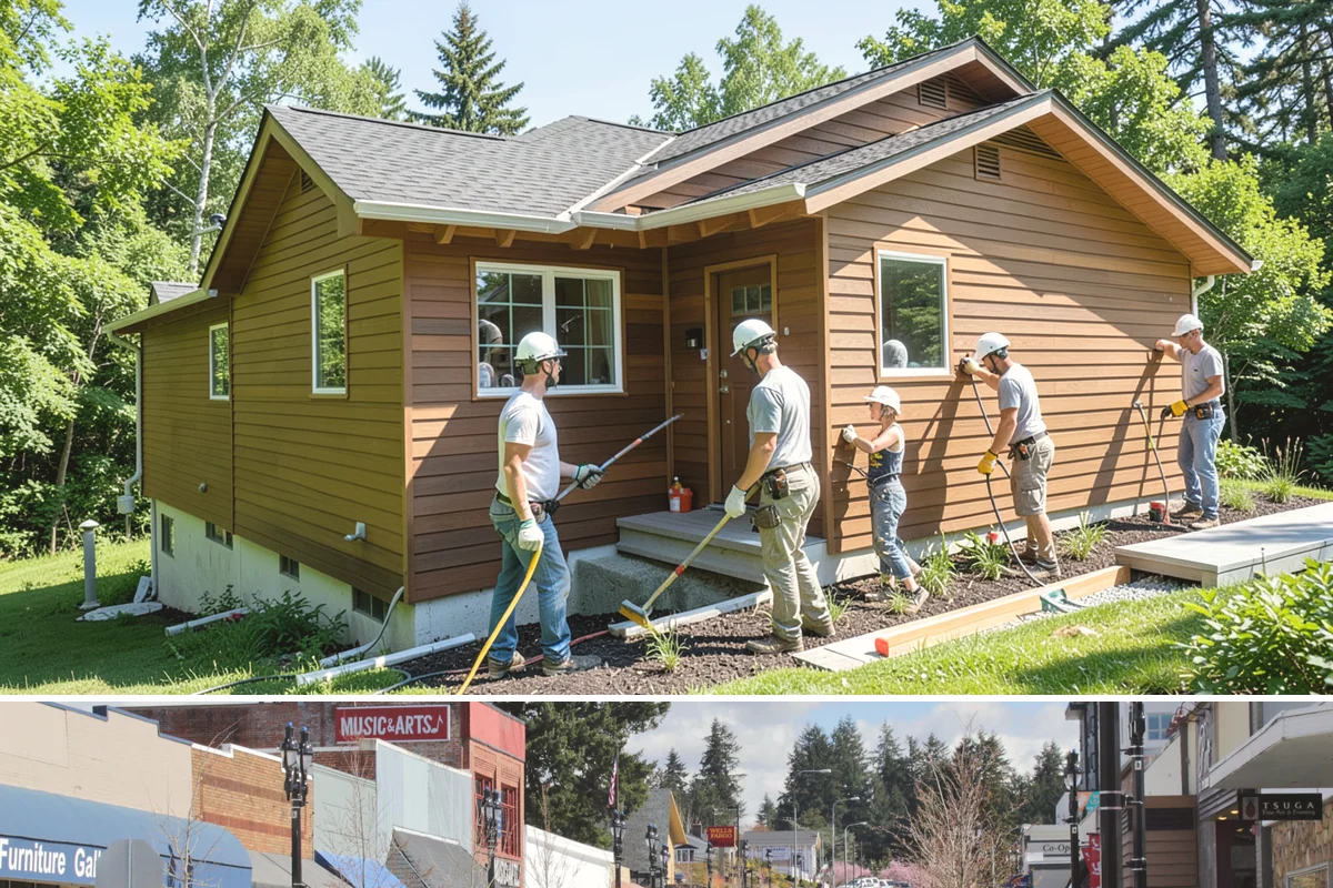 Family Room Addition in Bothell, King County, WA - We enclose the large footprint during summer's dry stretch so finishes proceed comfortably indoors afterward.