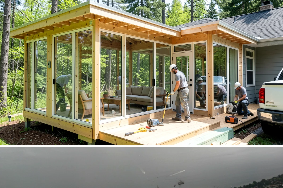 Family Room Addition in Des Moines, King County, WA - We enclose the large footprint during summer's dry stretch so finishes proceed comfortably indoors afterward.