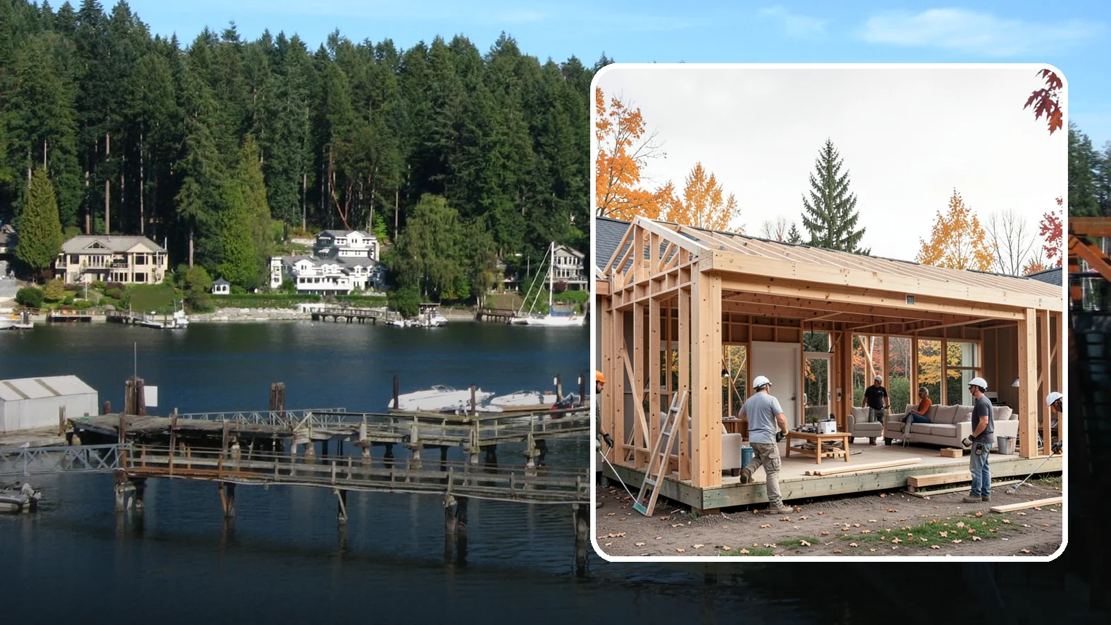 Family Room Addition in Gig Harbor, Pierce County, WA - A family room addition creates a large, open gathering space for everyday living and entertaining.