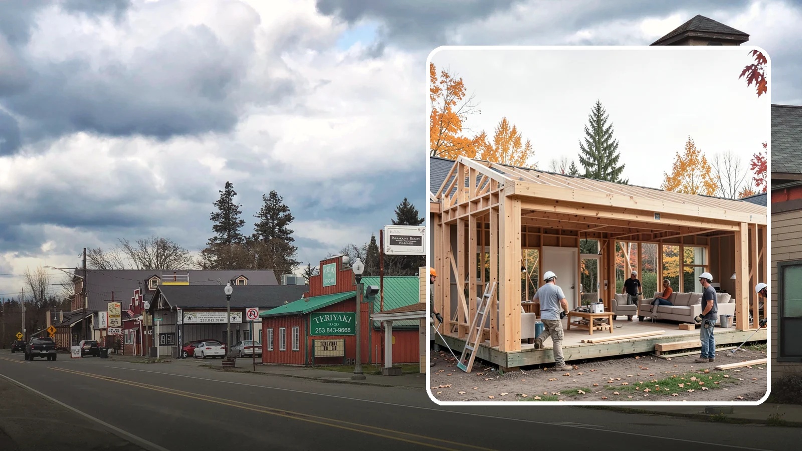 Family Room Addition in Roy, Pierce County, WA - A family room addition creates a large, open gathering space for everyday living and entertaining.