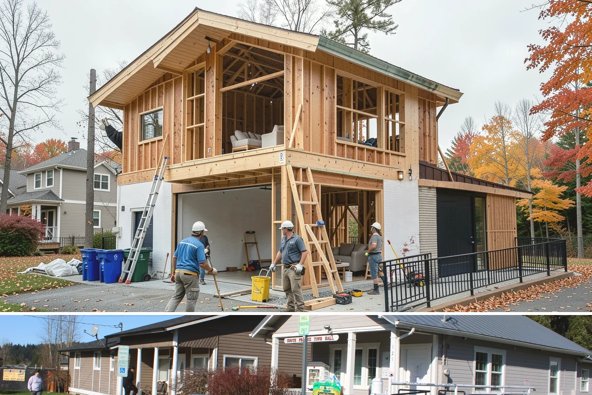 Family Room Addition in South Prairie, Pierce County, WA - We enclose the large footprint during summer's dry stretch so finishes proceed comfortably indoors afterward.