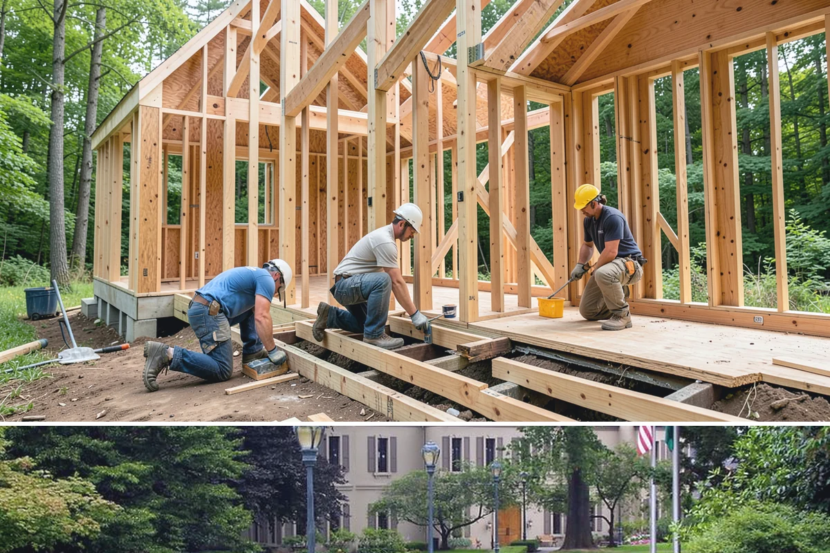 Family Room Addition in Woodinville, King County, WA - We enclose the large footprint during summer's dry stretch so finishes proceed comfortably indoors afterward.
