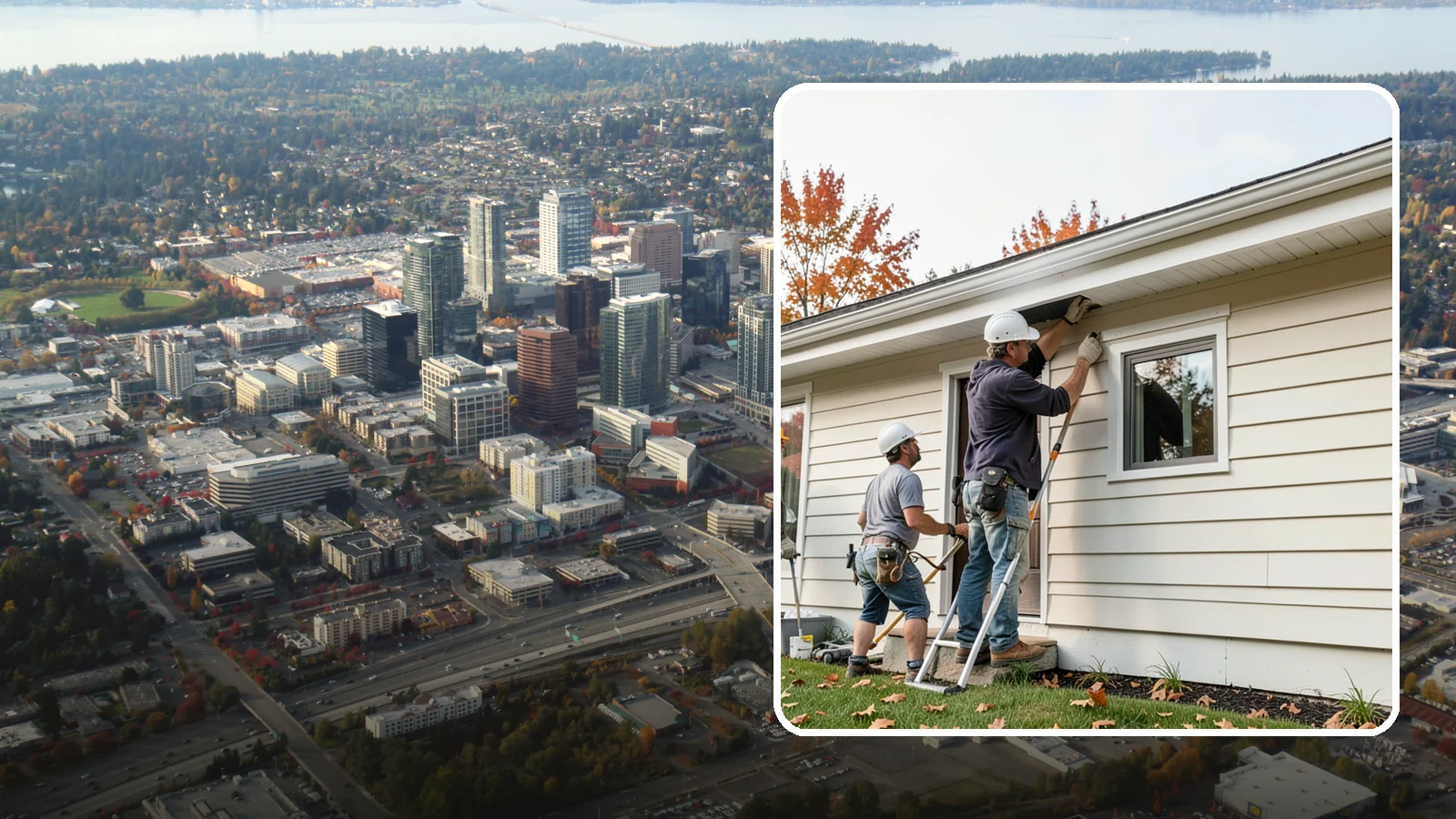 Fascia Repair in Bellevue, King County, WA - Fascia repair that restores the roofline board protecting your gutters and eaves.