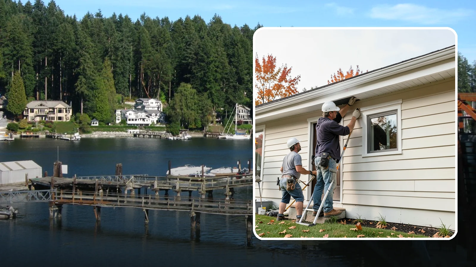 Fascia Repair in Gig Harbor, Pierce County, WA - Fascia repair that restores the roofline board protecting your gutters and eaves.