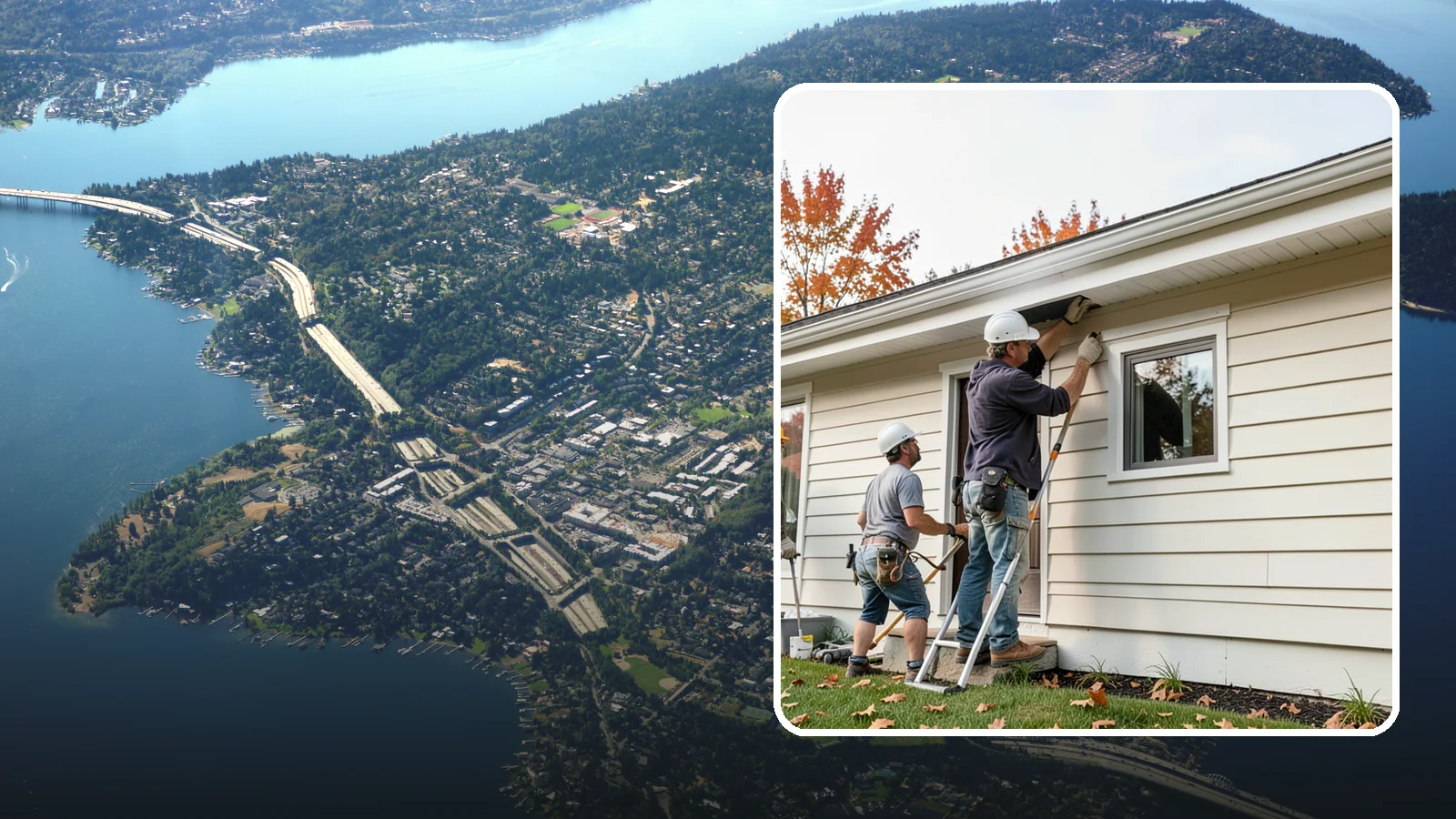 Fascia Repair in Mercer Island, King County, WA - Fascia repair that restores the roofline board protecting your gutters and eaves.