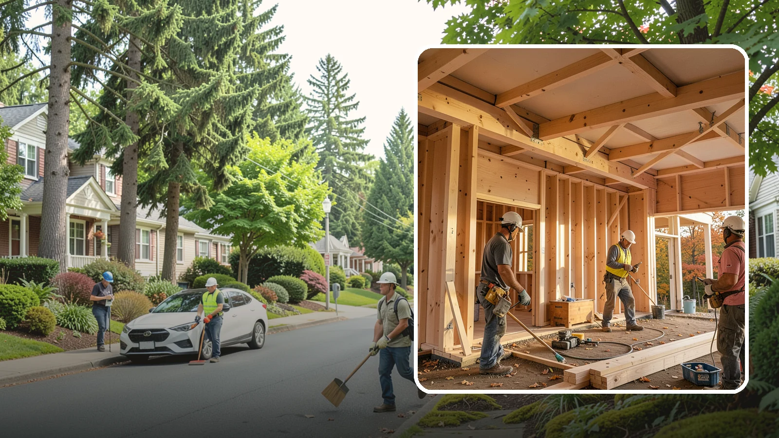 Faux Beam Installation in Beaux Arts Village, King County, WA - Adding lightweight decorative beams to bring warmth and character to a ceiling without structural work.