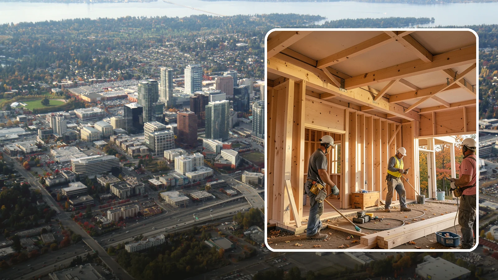 Faux Beam Installation in Bellevue, King County, WA - Adding lightweight decorative beams to bring warmth and character to a ceiling without structural work.
