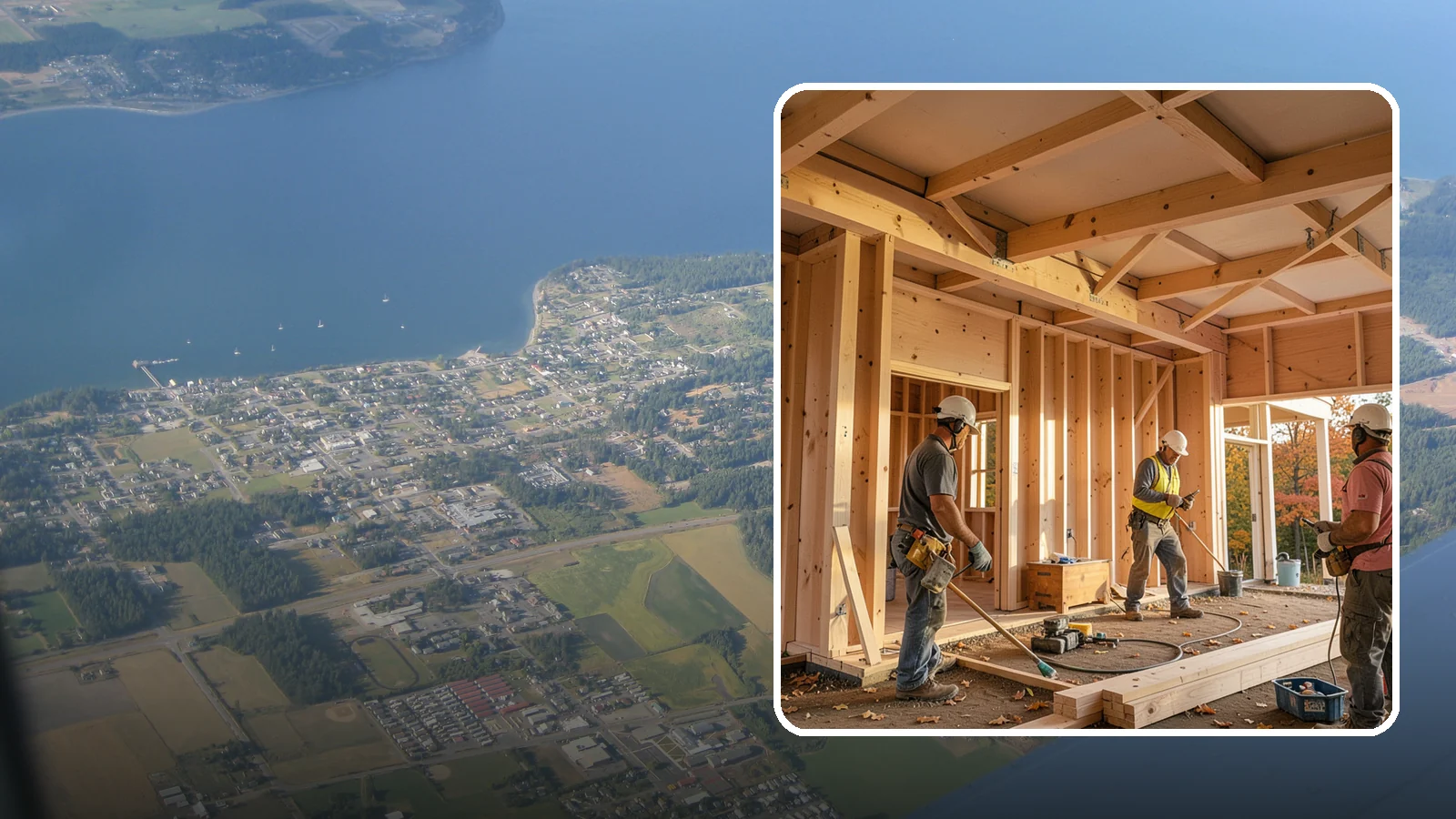 Faux Beam Installation in Coupeville, Island County, WA - Adding lightweight decorative beams to bring warmth and character to a ceiling without structural work.