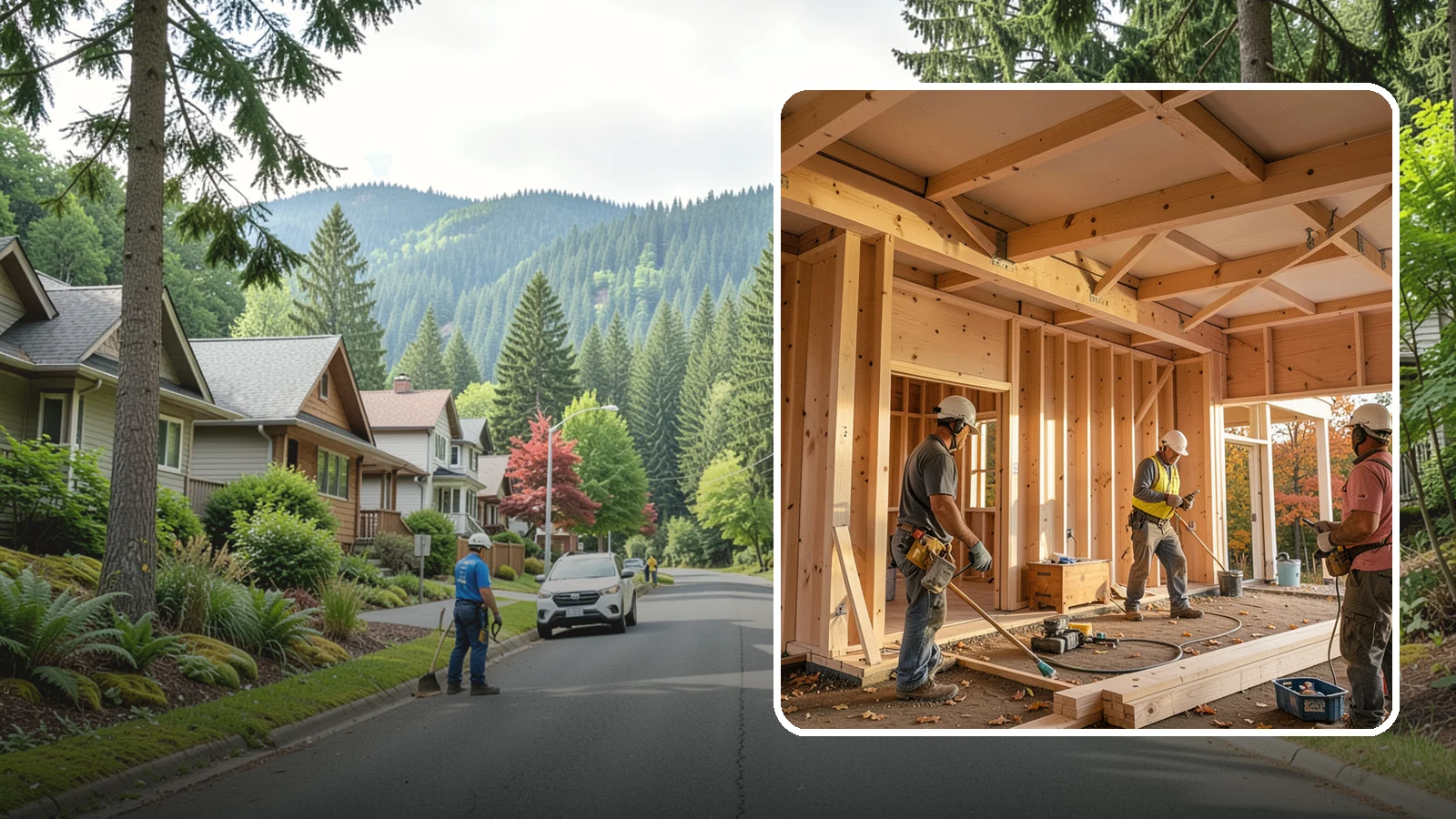 Faux Beam Installation in Darrington, Snohomish County, WA - Adding lightweight decorative beams to bring warmth and character to a ceiling without structural work.