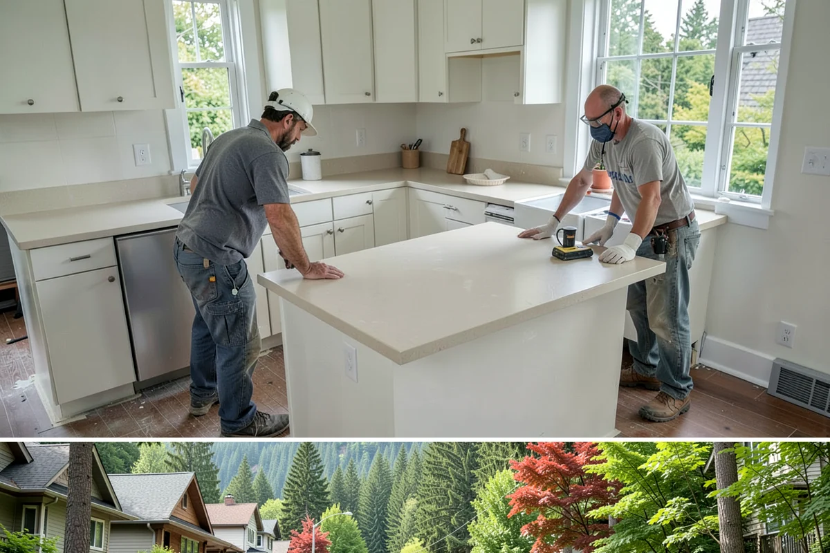 Faux Beam Installation in Darrington, Snohomish County, WA - Decorative beam installs are indoor projects that fit comfortably in any season.