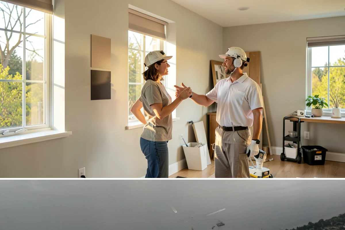 Faux Beam Installation in Des Moines, King County, WA - Decorative beam installs are indoor projects that fit comfortably in any season.