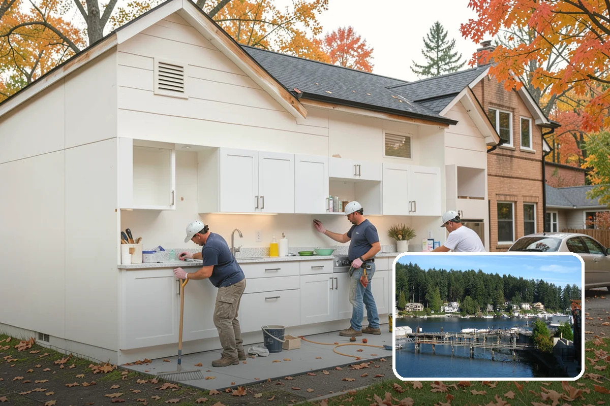 Faux Beam Installation in Gig Harbor, Pierce County, WA - Adds character without structural work
