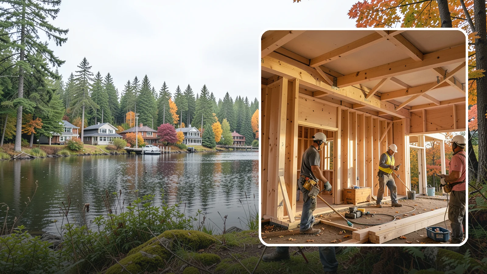 Faux Beam Installation in La Conner, Skagit County, WA - Adding lightweight decorative beams to bring warmth and character to a ceiling without structural work.