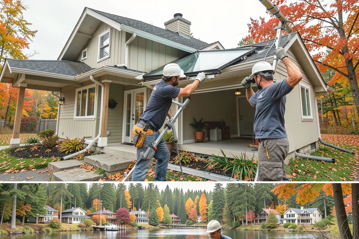 Faux Beam Installation in La Conner, Skagit County, WA - Decorative beam installs are indoor projects that fit comfortably in any season.