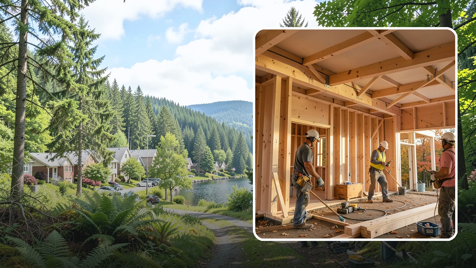Faux Beam Installation in Lake Forest Park, King County, WA - Adding lightweight decorative beams to bring warmth and character to a ceiling without structural work.