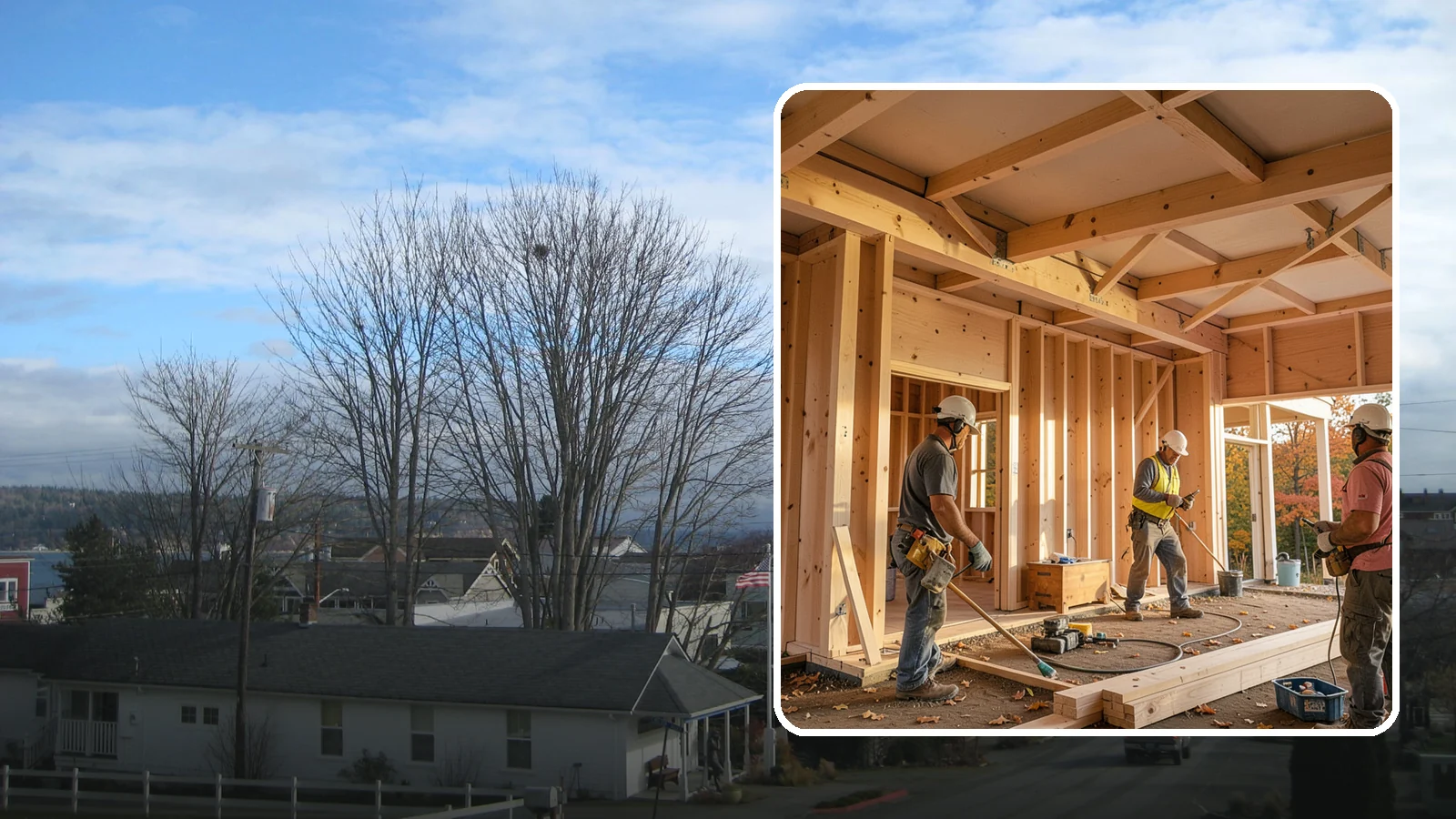 Faux Beam Installation in Langley, Island County, WA - Adding lightweight decorative beams to bring warmth and character to a ceiling without structural work.