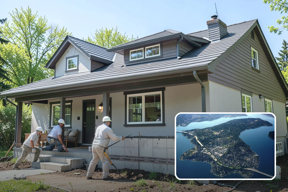 Faux Beam Installation in Mercer Island, King County, WA - Adds character without structural work