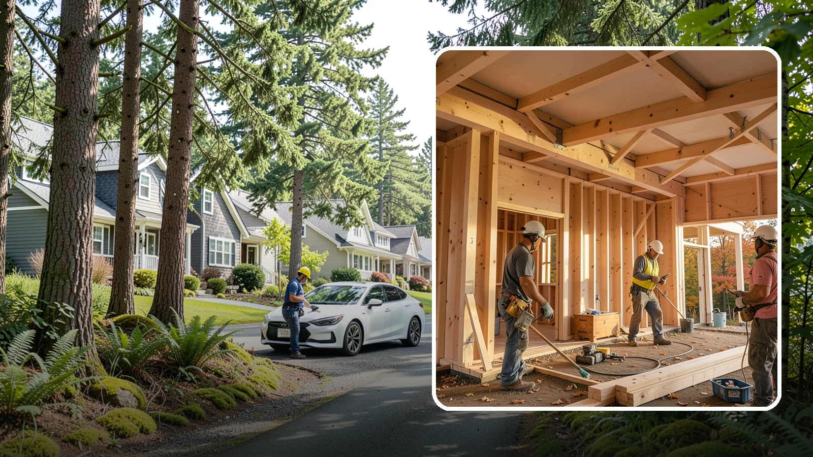 Faux Beam Installation in Normandy Park, King County, WA - Adding lightweight decorative beams to bring warmth and character to a ceiling without structural work.